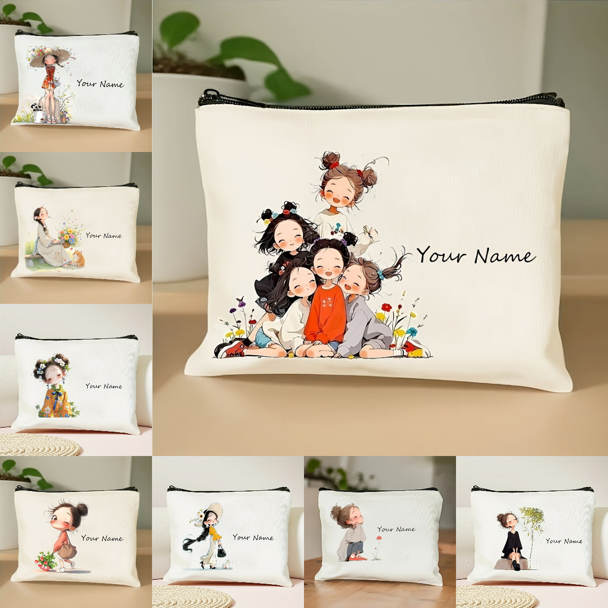 Beauty Makeup Bag - Korean-Style Anime Girl Makeup Bag Custom