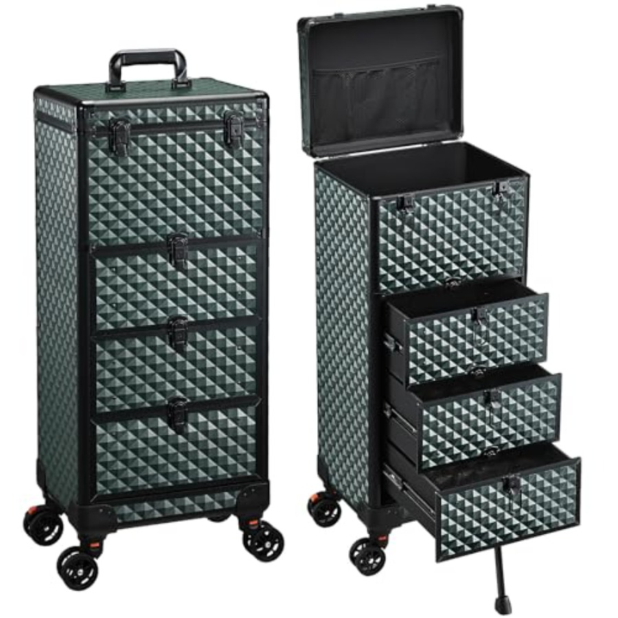 Beauty Makeup Case - Nail Trolley Cart with 3 Drawers