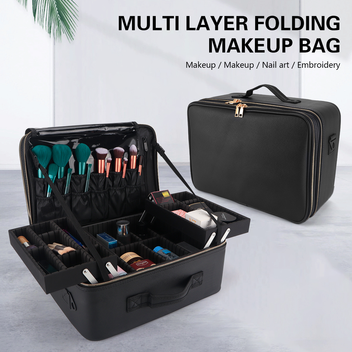 Beauty Makeup Bag - Women Travel Cosmetic Case Organizer Box