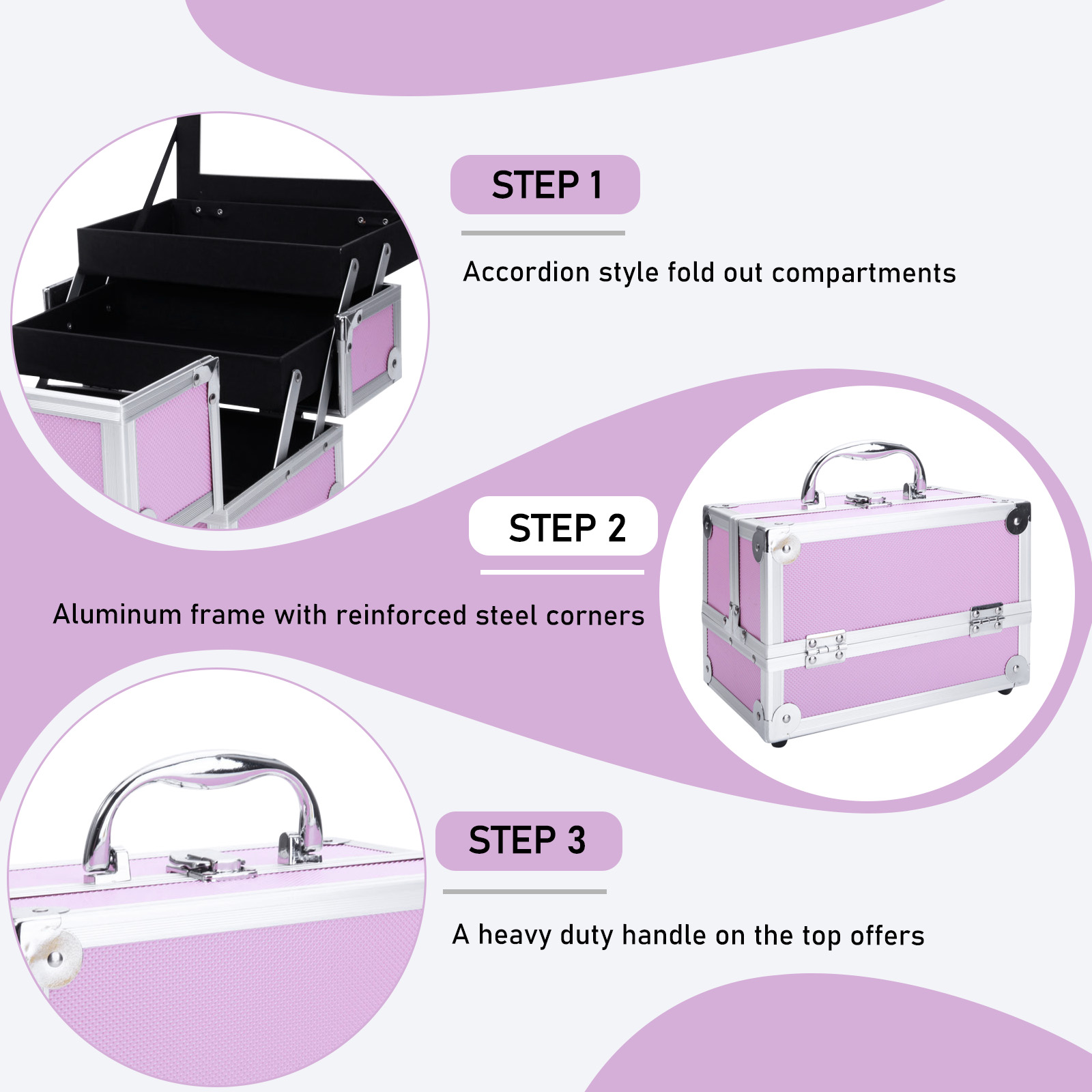 Pink Aluminum Alloy Makeup Cas - Beauty Makeup Salon 리뷰 및 가격