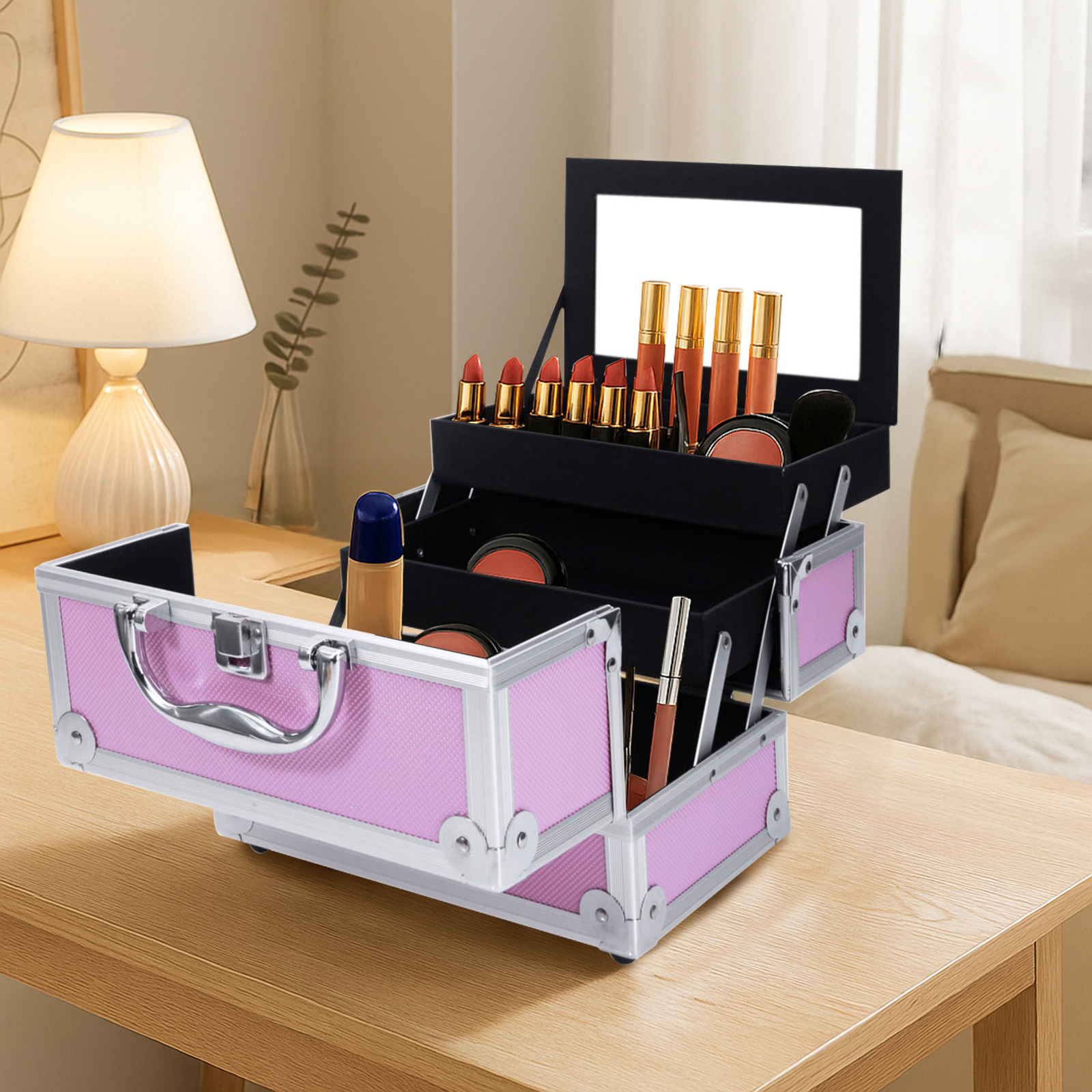 Pink Aluminum Alloy Makeup Cas - Beauty Makeup Salon 리뷰 및 가격