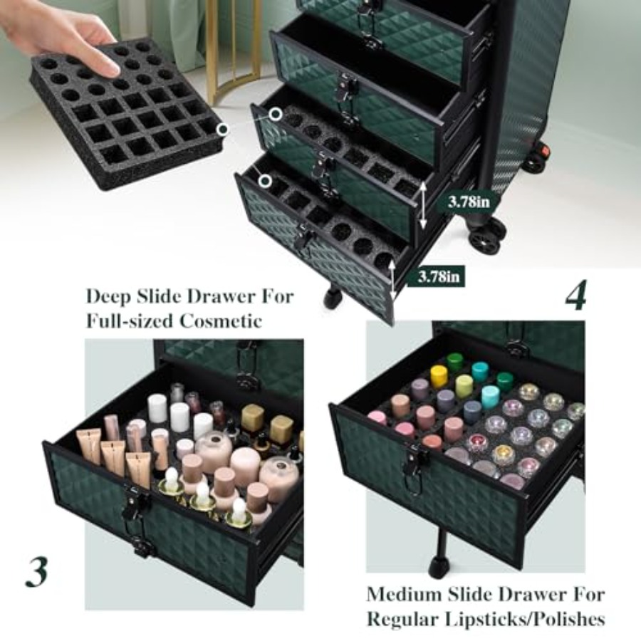 Nail Salon Cart with 4 Drawers - Beauty Makeup Salon 리뷰 및 가격
