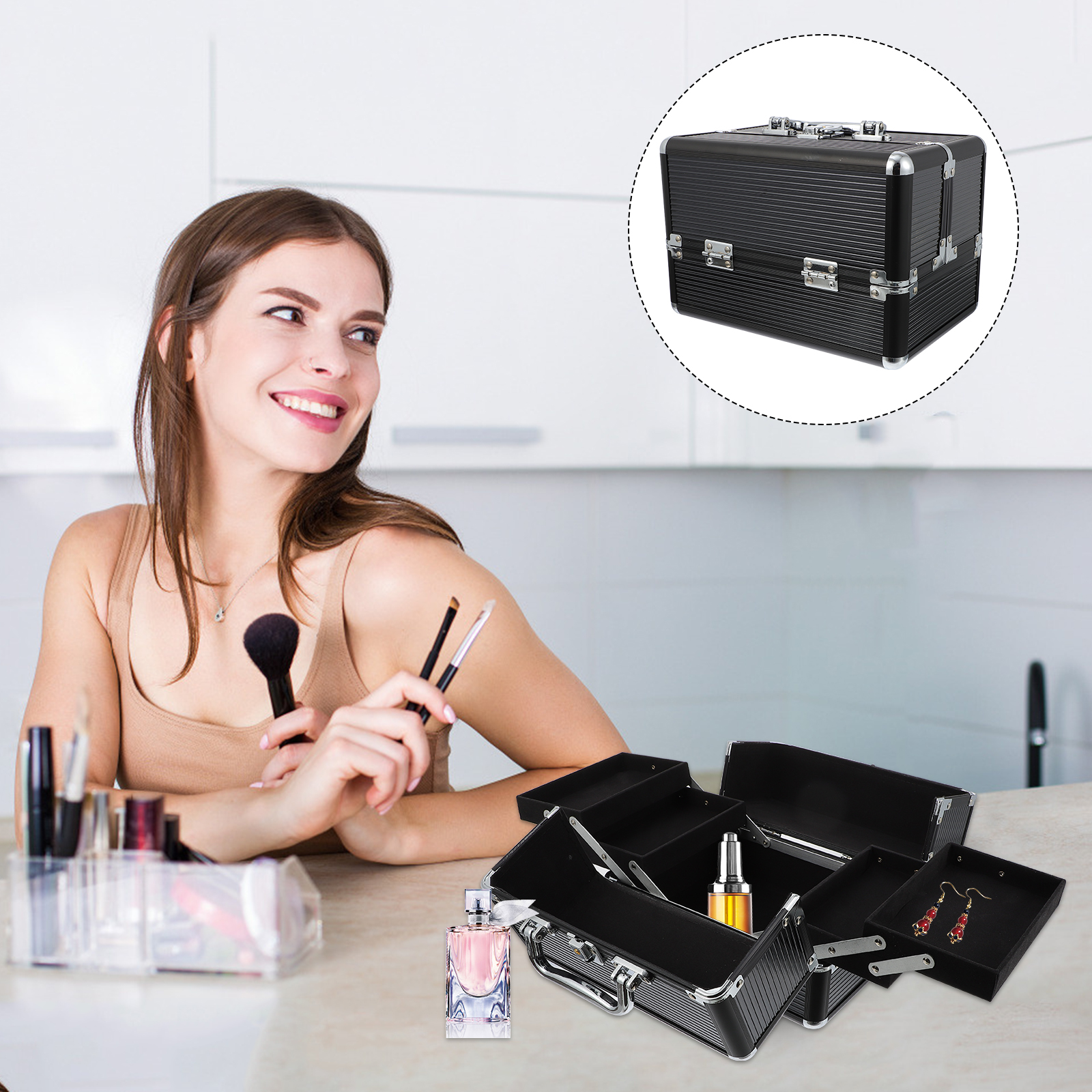 Makeup Case Handheld Storage C - Beauty Makeup Case 리뷰 및 가격