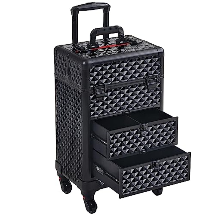 Rolling Makeup Train Case with - Beauty Makeup Case 리뷰 및 가격
