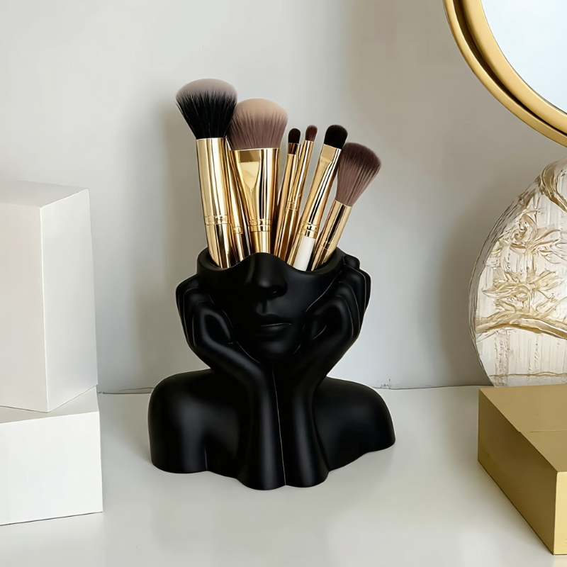 Face Shape Makeup Brush Holder - Beauty Queen Makeup 리뷰 및 가격